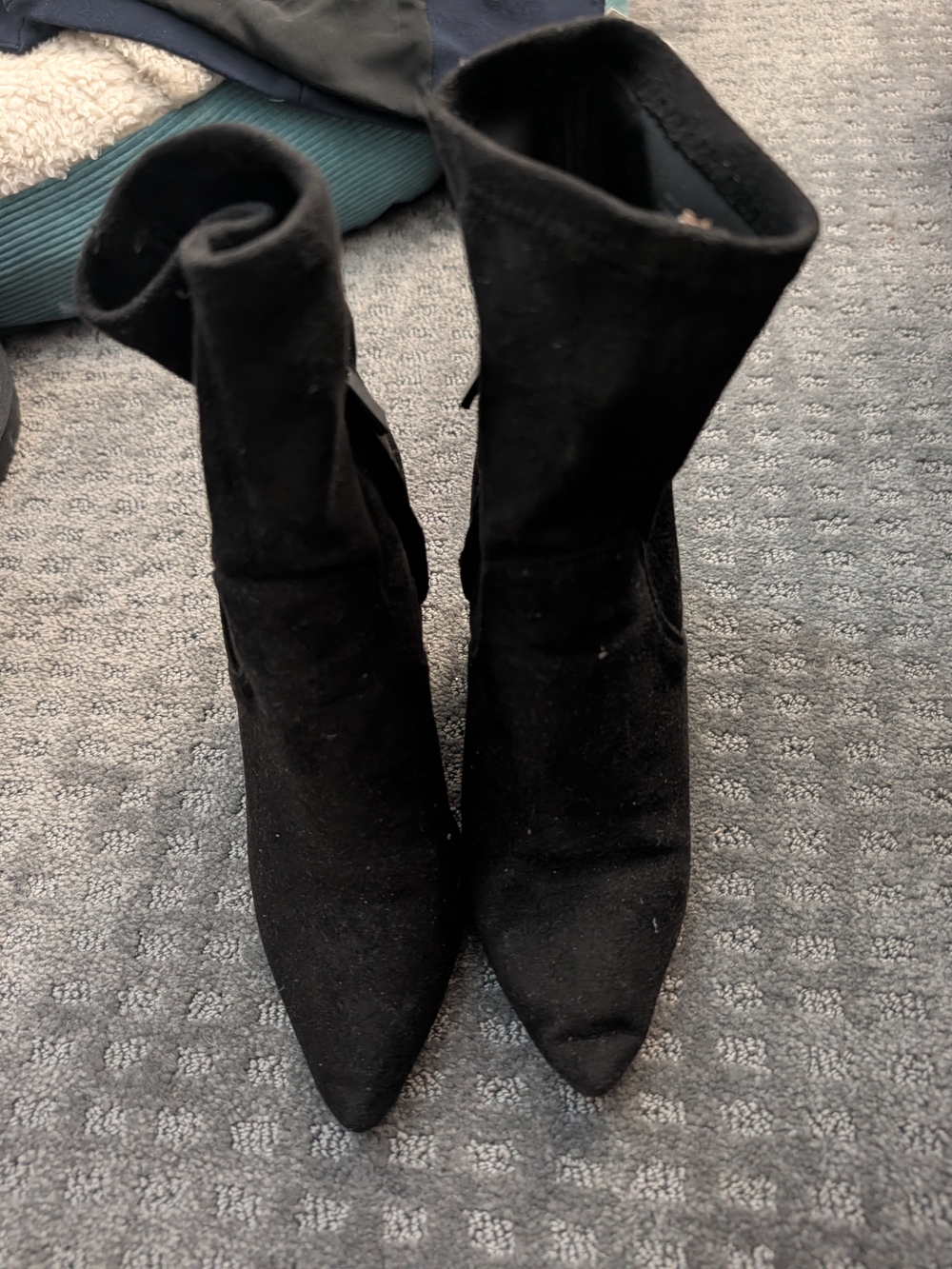 BCBG Black Pointed Toe Stretch Sock Booties